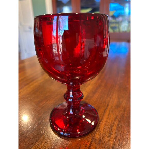 Ruby Red Vintage Imperial Hoffman House Glass Goblets. - Picture 3 of 7